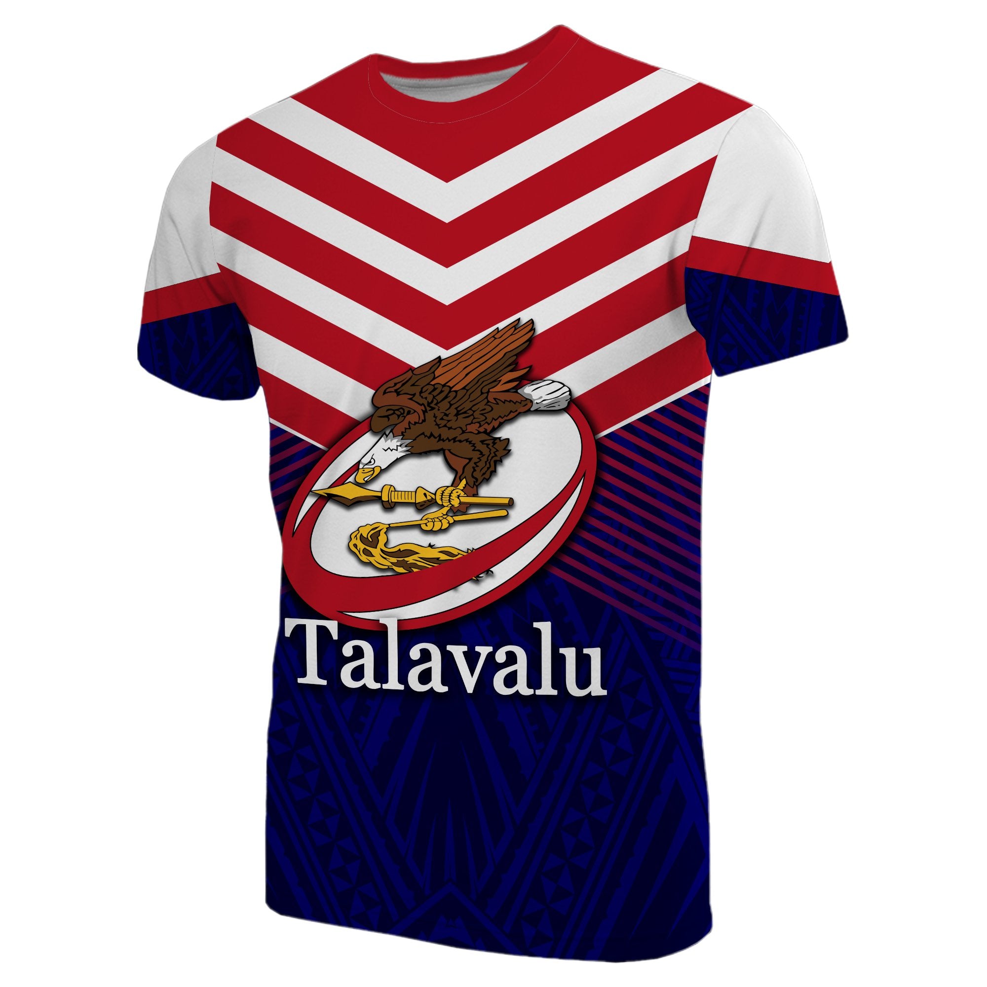 American Samoa Talavalu Rugby T Shirt Unisex Blue - Polynesian Pride