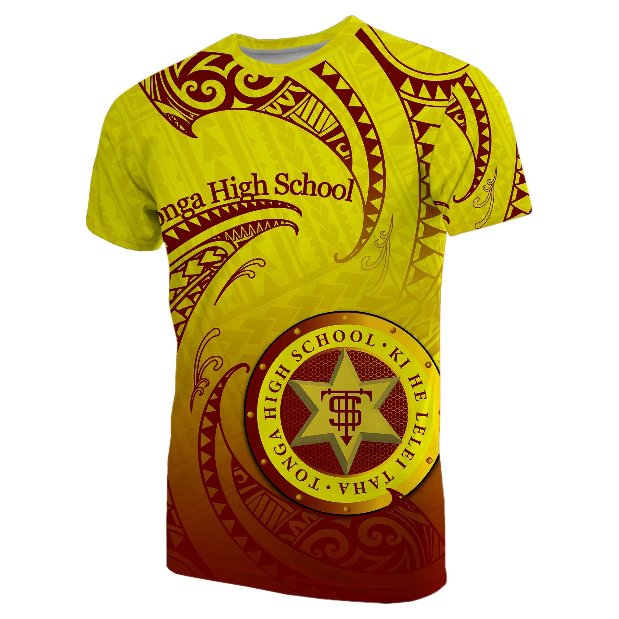 Custom Tonga High School T Shirt Special Polynesian No.2 Unisex Yellow - Polynesian Pride