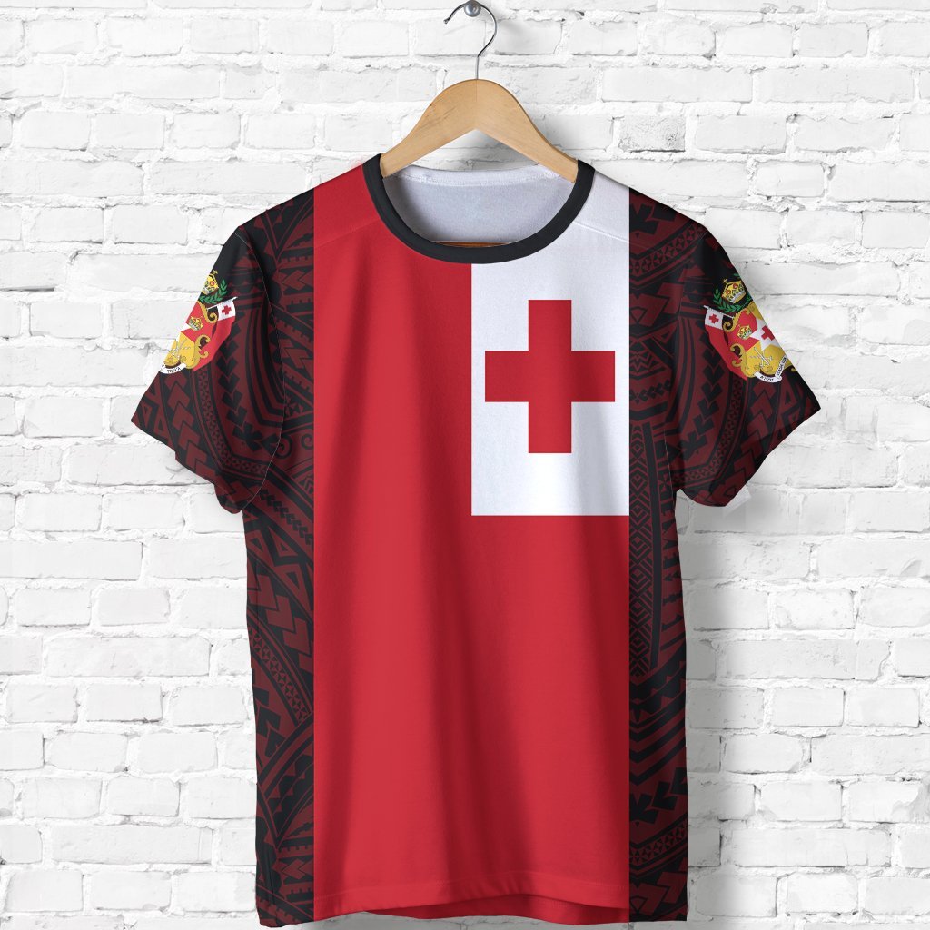 Tonga T Shirt Tonga Flag Coat of Arms Polynesian Tattoo Style A8 Unisex Art - Polynesian Pride