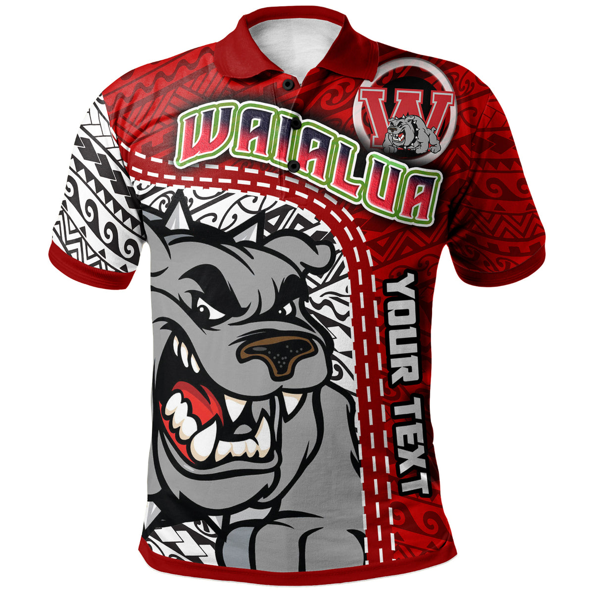 Hawaii Waialua High and Intermediate School Custom Polo Shirt Waialua High School Polynesian Pattern LT10 - Polynesian Pride