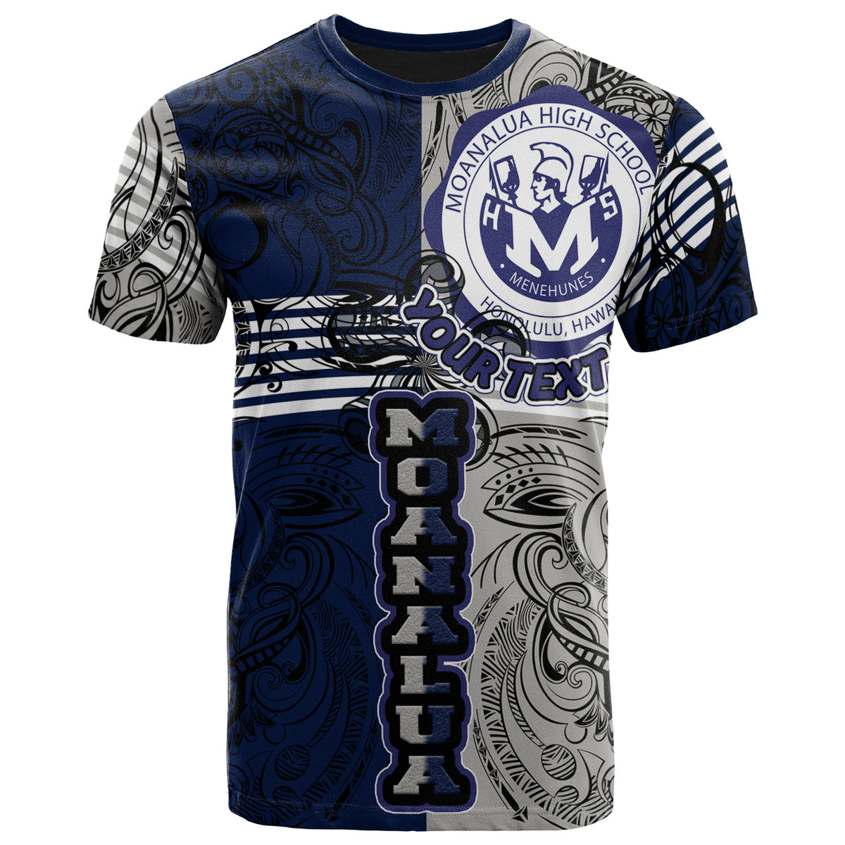Hawaii Moanalua High School Custom T Shirt Moanalua High School Polynesian With Falcon Pattern LT10 - Polynesian Pride