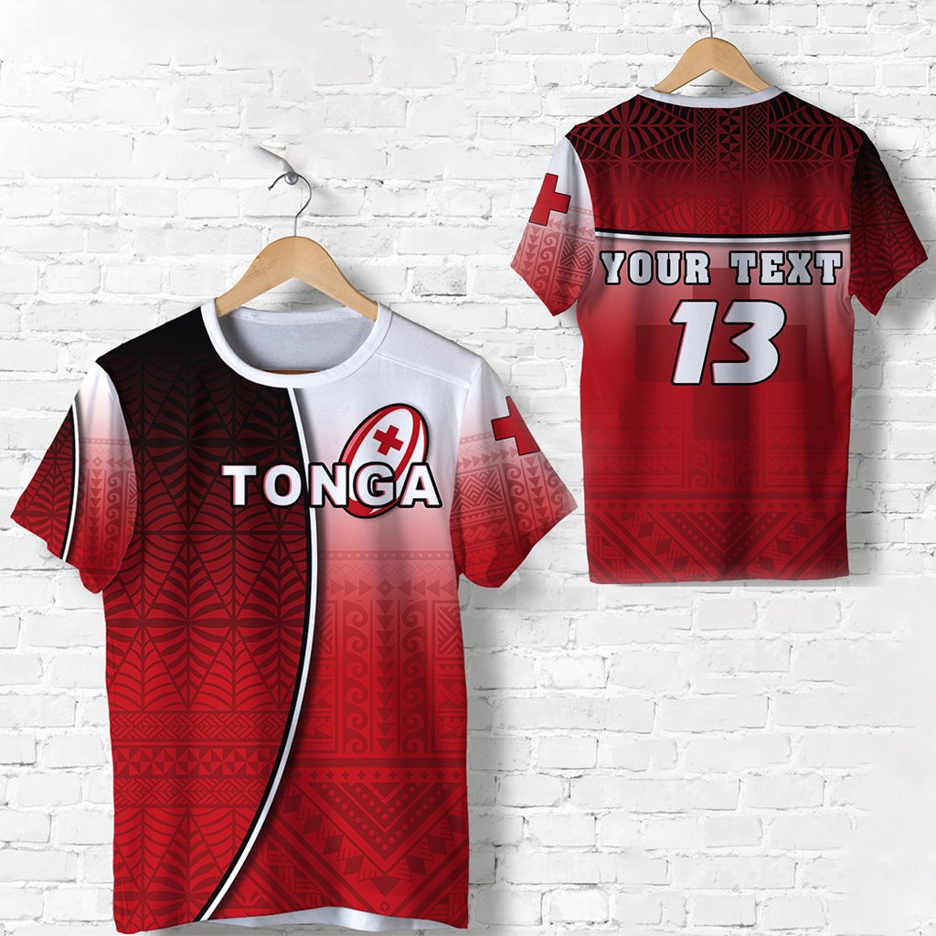 Custom Tonga Rugby T Shirt Impressive Version Custom Text and Number Unisex Red - Polynesian Pride