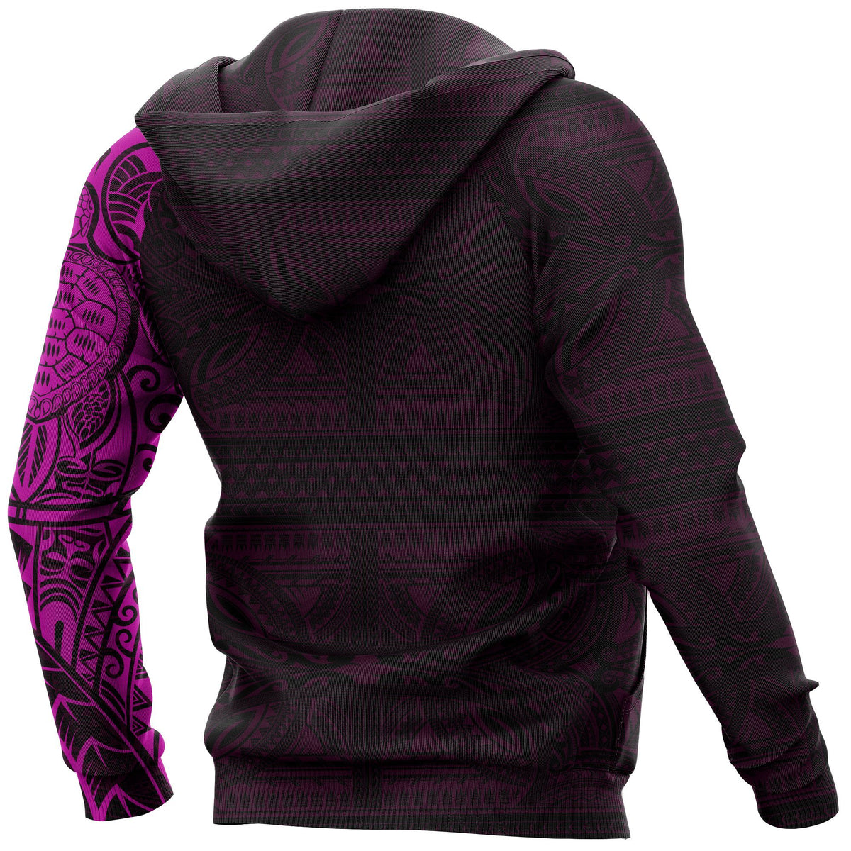 Hoodie Polynesian Tribal Lizard Tattoo Pink - Polynesian Pride