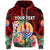 Custom Tahiti Zip Hoodie French Polynesia Simple Vibes Red LT8 Unisex Red - Polynesian Pride