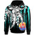 Tahiti Hoodie Cyan Vertical Stripes Style Unisex Cyan - Polynesian Pride