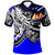 Tahiti Polo Shirt Tribal Jungle Blue Pattern Unisex Blue - Polynesian Pride