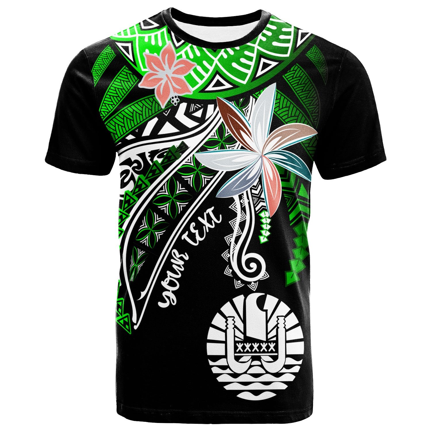 Tahiti Custom T Shirt Fanciful Forest Green Color Unisex Green - Polynesian Pride