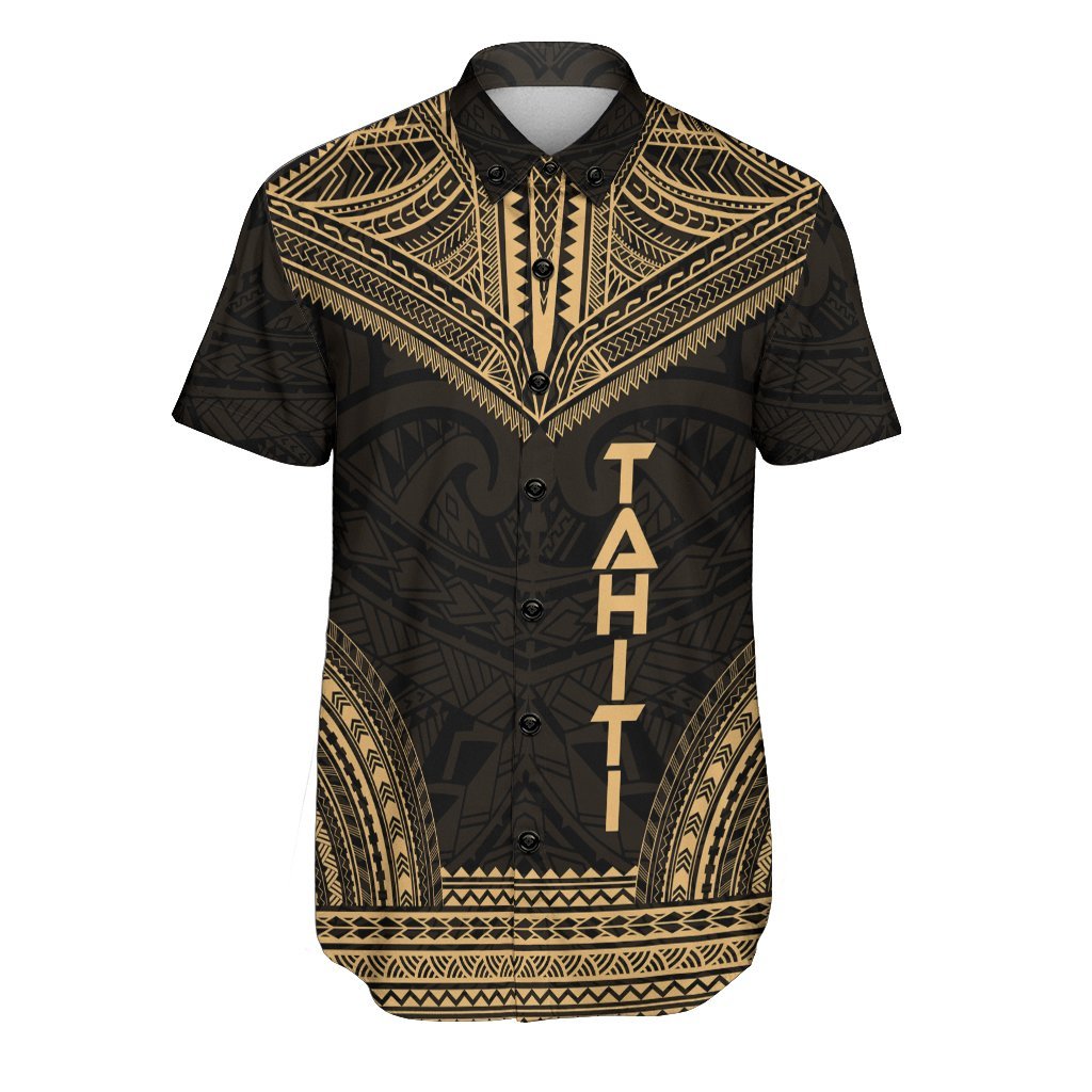 Tahiti Polynesian Chief Shirt - Gold Version Men Gold - Polynesian Pride