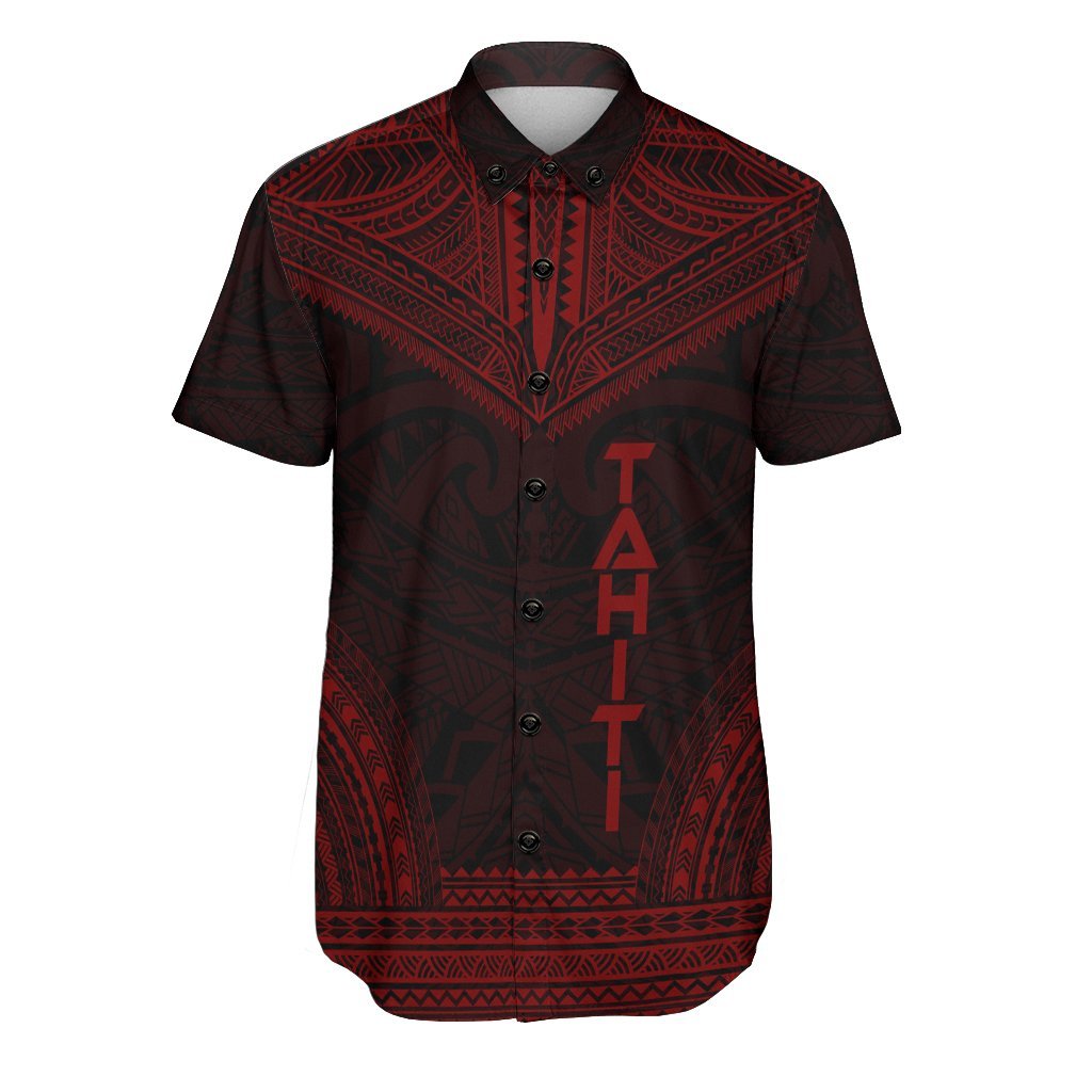 Tahiti Polynesian Chief Shirt - Red Version Men Red - Polynesian Pride