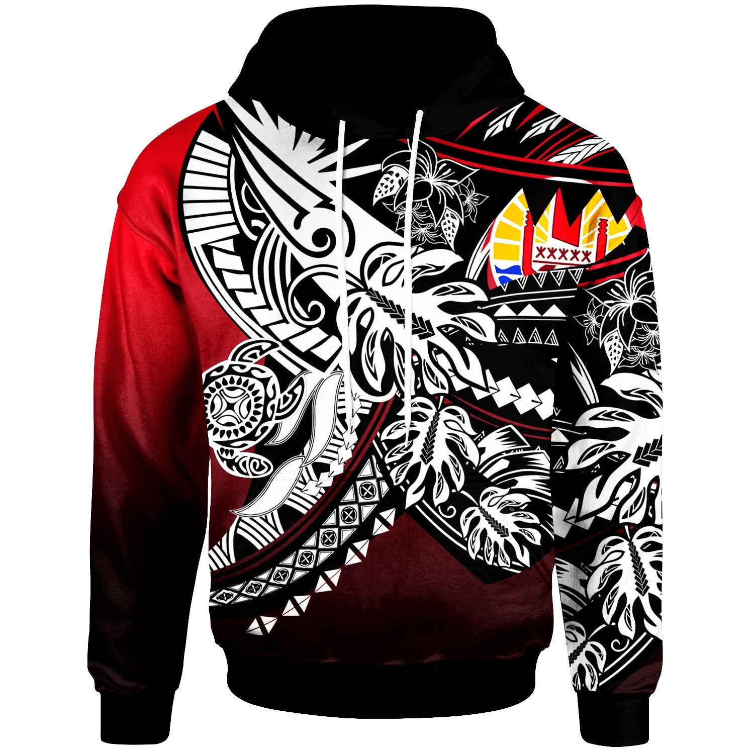 Tahiti Hoodie Tribal Jungle Pattern Color Unisex Red - Polynesian Pride