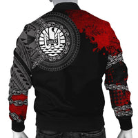 Tahiti Polynesian Men's Bomber Jacket - Polynesian Chain Style - Polynesian Pride