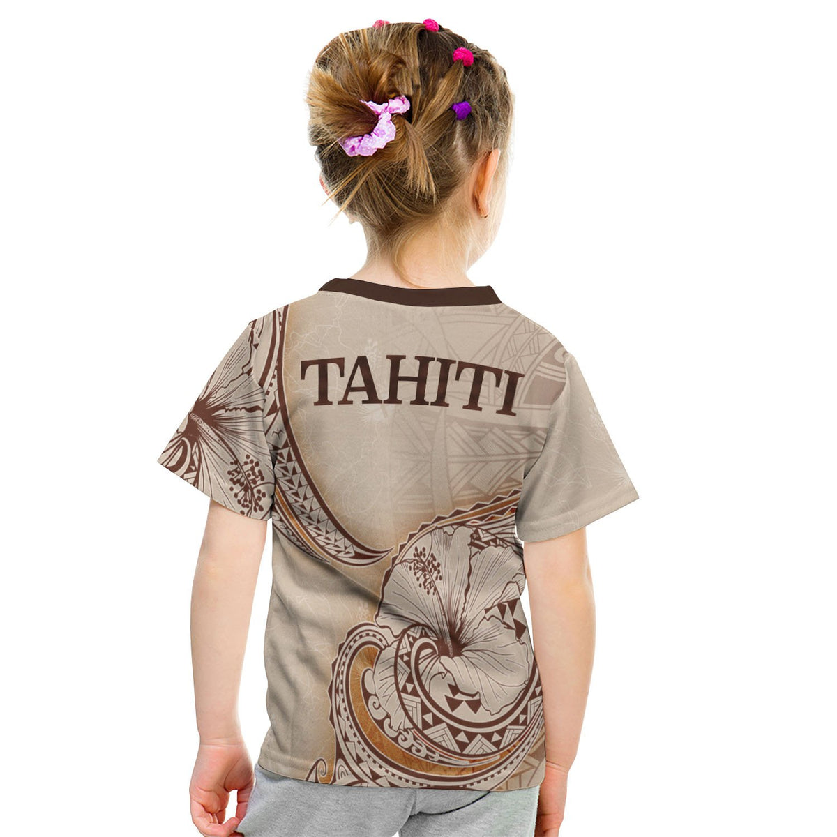 Tahiti T Shirt Hibiscus Flowers Vintage Style - Polynesian Pride