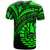 Tahiti T Shirt Green Color Cross Style - Polynesian Pride