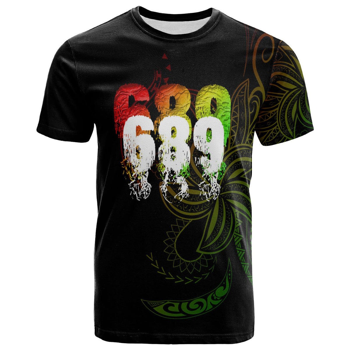 Tahiti T Shirt Country Code With Seal Unisex Black - Polynesian Pride