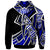 Tahiti Hoodie Tribal Flower Special Pattern Blue Color - Polynesian Pride