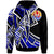 Tahiti Hoodie Tribal Flower Special Pattern Blue Color Unisex Blue - Polynesian Pride