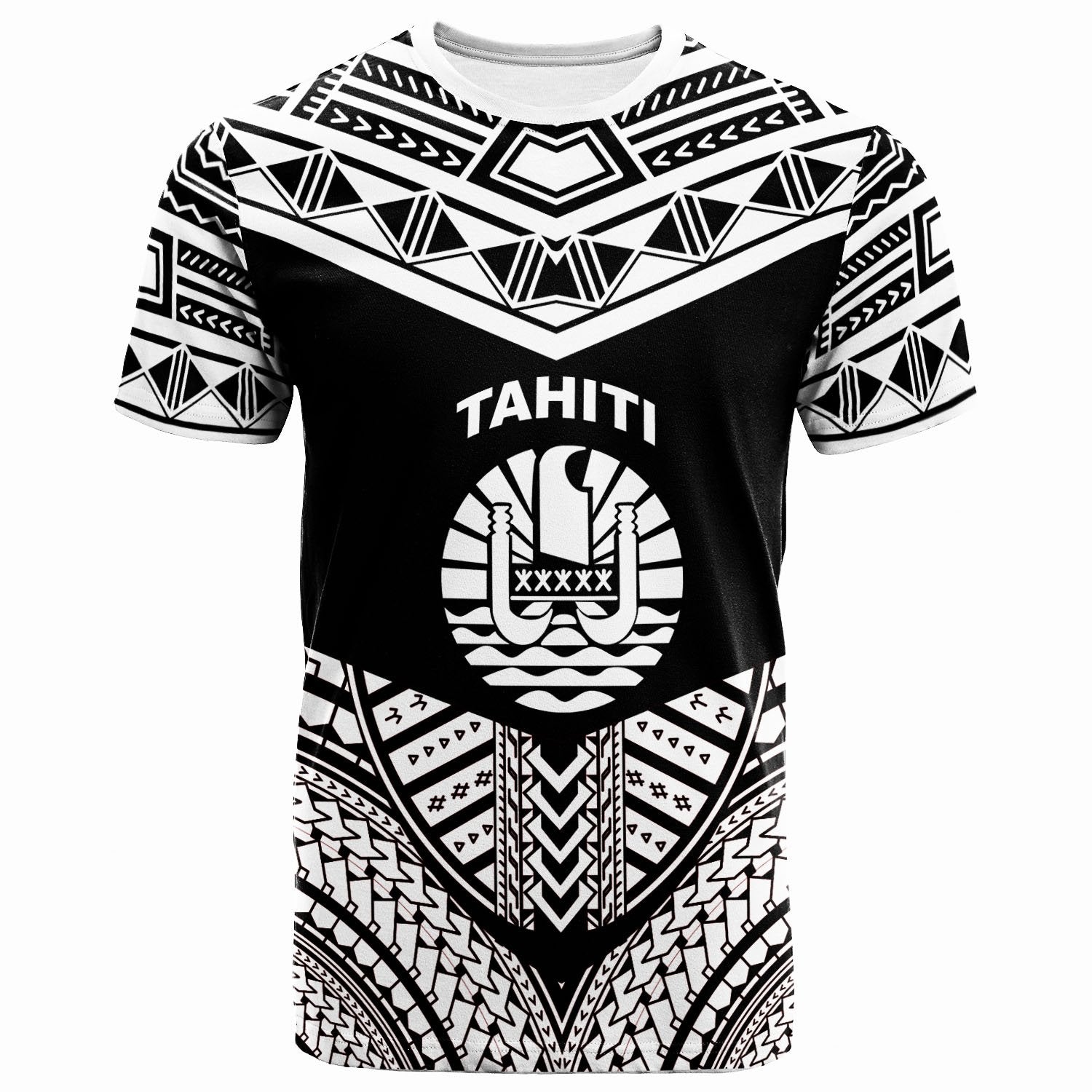 Tahiti T Shirt Tribal Pattern Cool Style White Color Unisex White - Polynesian Pride