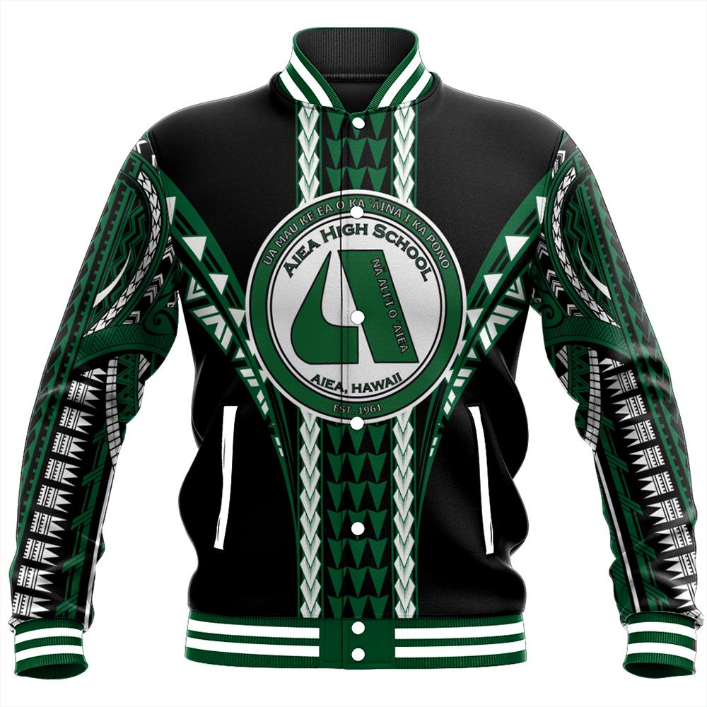 Hawaii Baseball Jacket - Aiea High Baseball Jacket - AH Unisex Green - Polynesian Pride