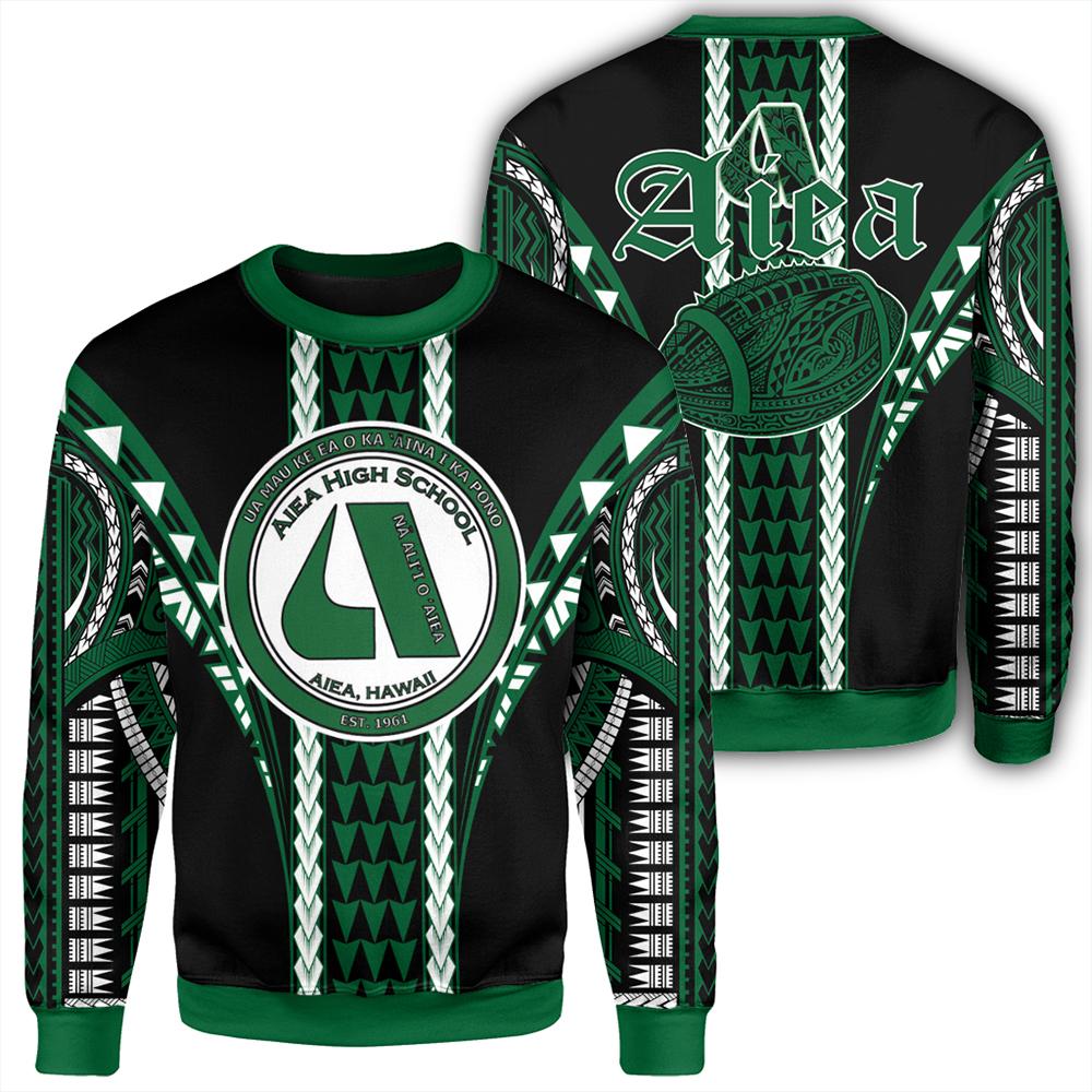 Hawaii - Aiea High Football Jersey Sweatshirt - AH Unisex Green - Polynesian Pride