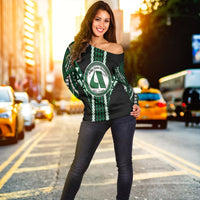 Hawaii - Aiea High Football Jersey Women's Off Shoulder Sweater - AH - Polynesian Pride