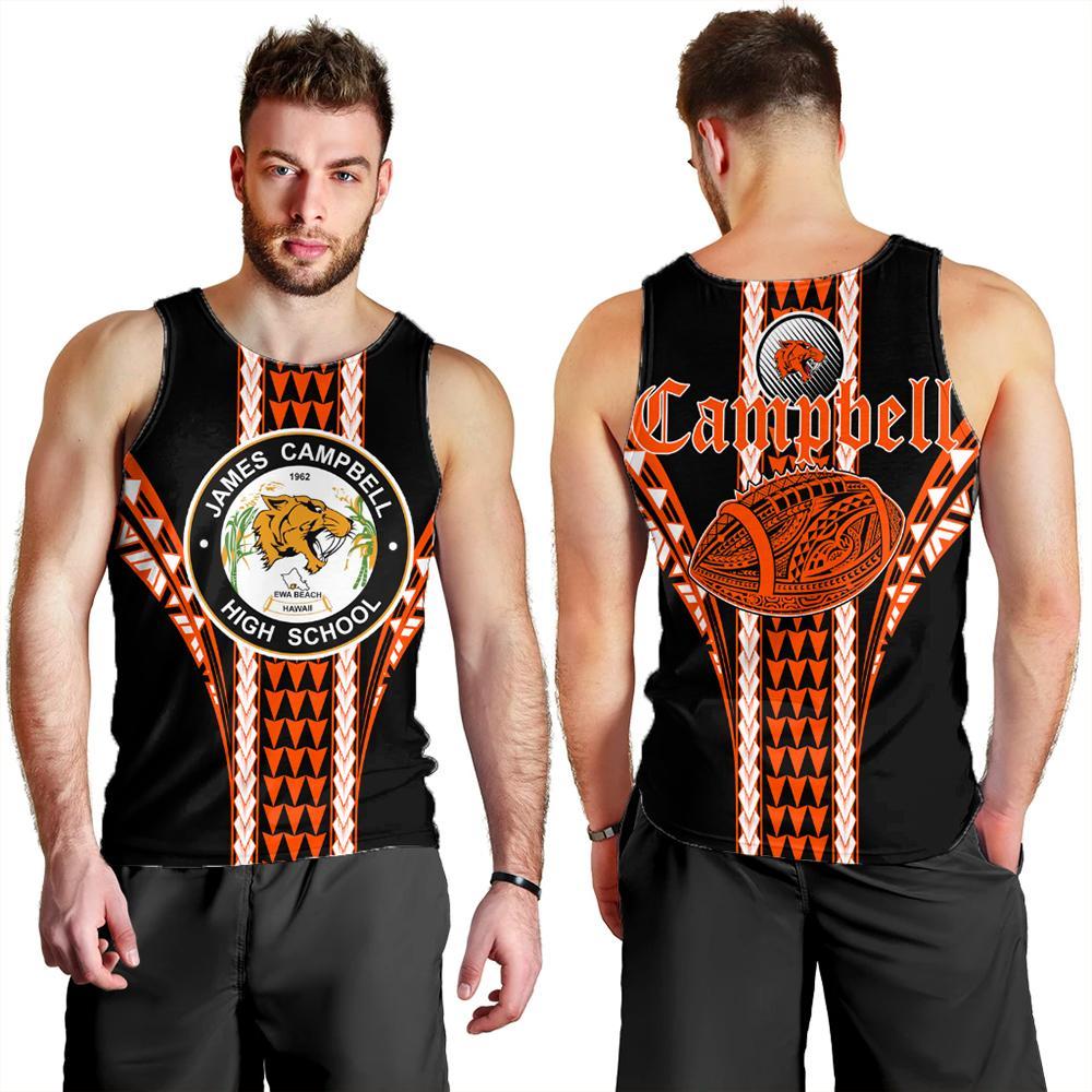 Hawaii Men's Tank Top - Campbell High Football Jersey Men's Tank Top - AH Orange - Polynesian Pride