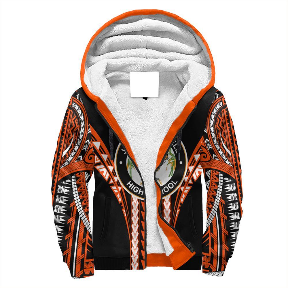 Hawaii - Campbell High Football Jersey Sherpa Hoodie - AH Orange - Polynesian Pride