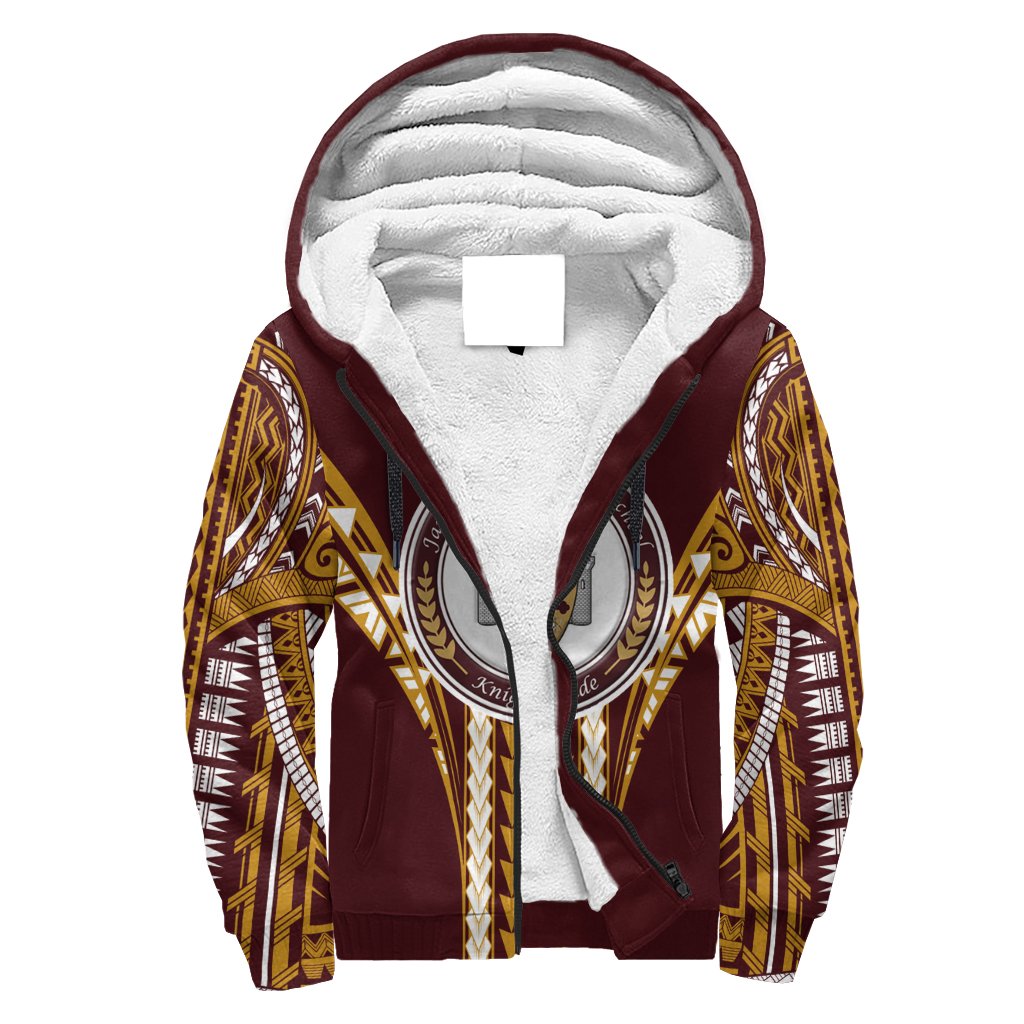 Hawaii - Castle High Football Jersey Sherpa Hoodie - AH Burgundy - Polynesian Pride