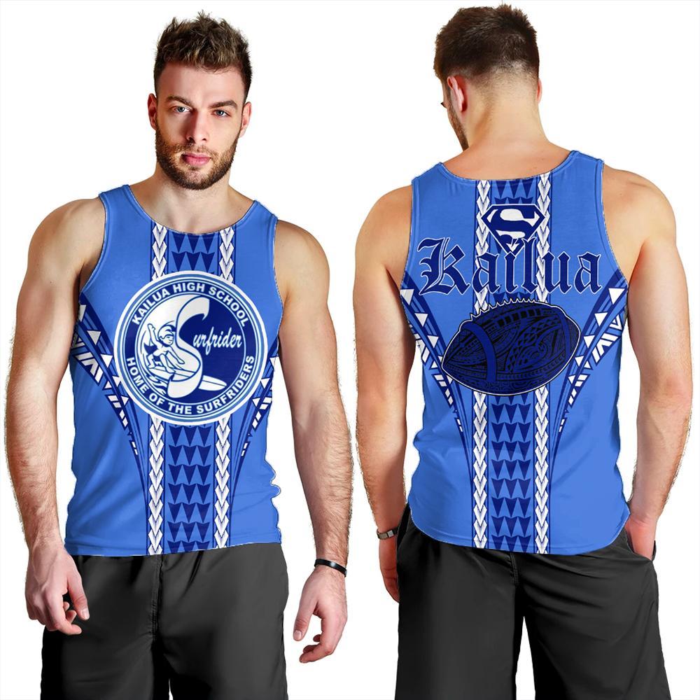 Hawaii Men's Tank Top - Kailua High Football Jersey Men's Tank Top - AH Blue - Polynesian Pride