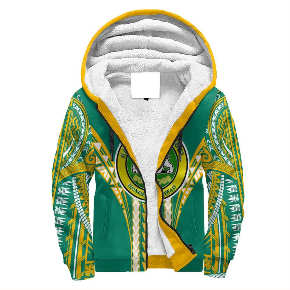 Hawaii - Kaimuki High Football Jersey Sherpa Hoodie - AH Green - Polynesian Pride