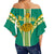 Hawaii - Kaimuki High Football Jersey Off Shoulder Waist Wrap Top - AH Female Green - Polynesian Pride