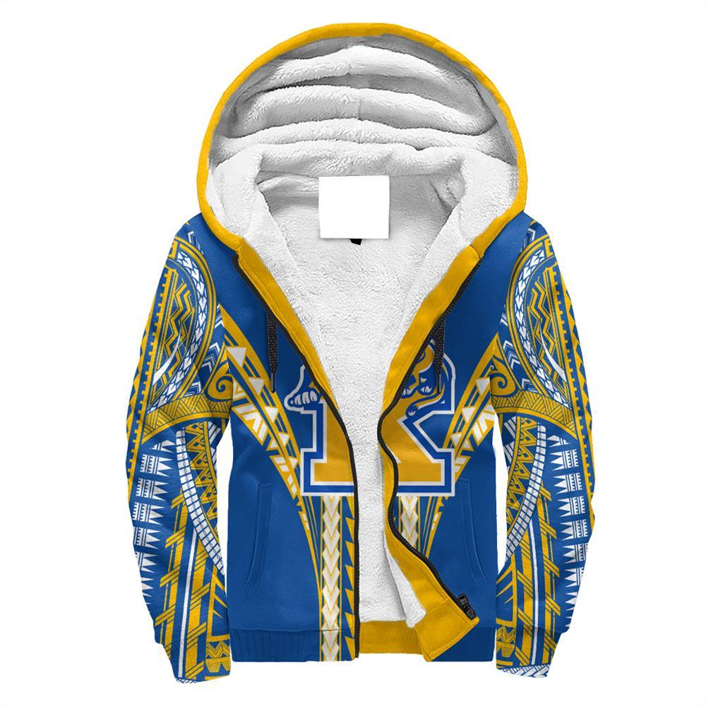 Hawaii - Kaiser High Football Jersey Sherpa Hoodie - AH Blue - Polynesian Pride