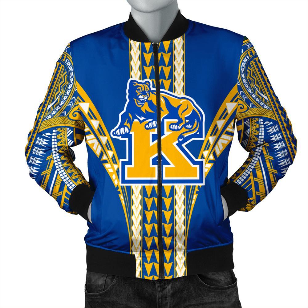 Hawaii Bomber Jacket - Kaiser High Football Jersey Bomber Jacket - AH Blue Unisex - Polynesian Pride