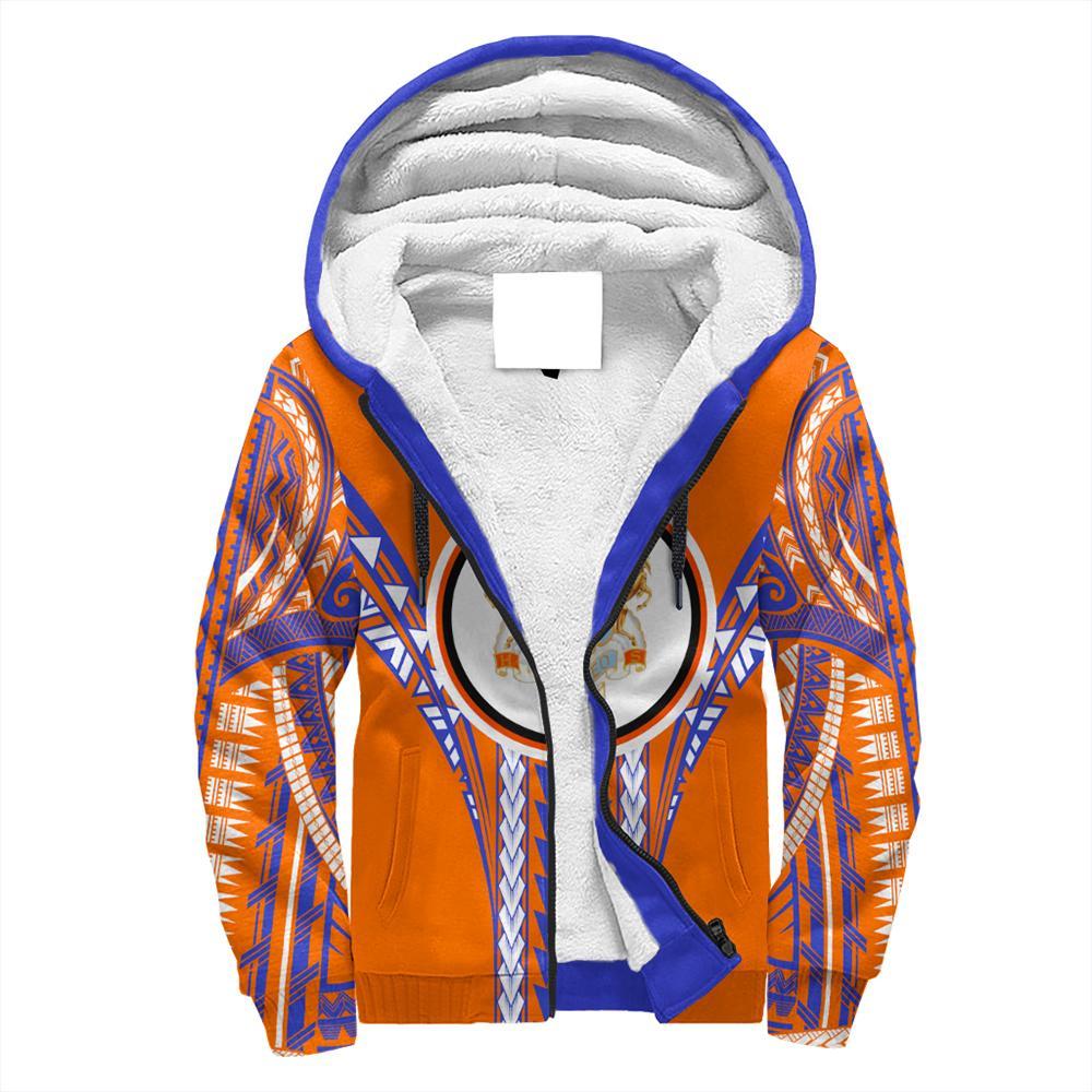 Hawaii - Kalaheo High Football Jersey Sherpa Hoodie - AH Orange - Polynesian Pride