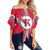 Hawaii - Kauai High Football Jersey Off Shoulder Waist Wrap Top - AH Female Pink - Polynesian Pride