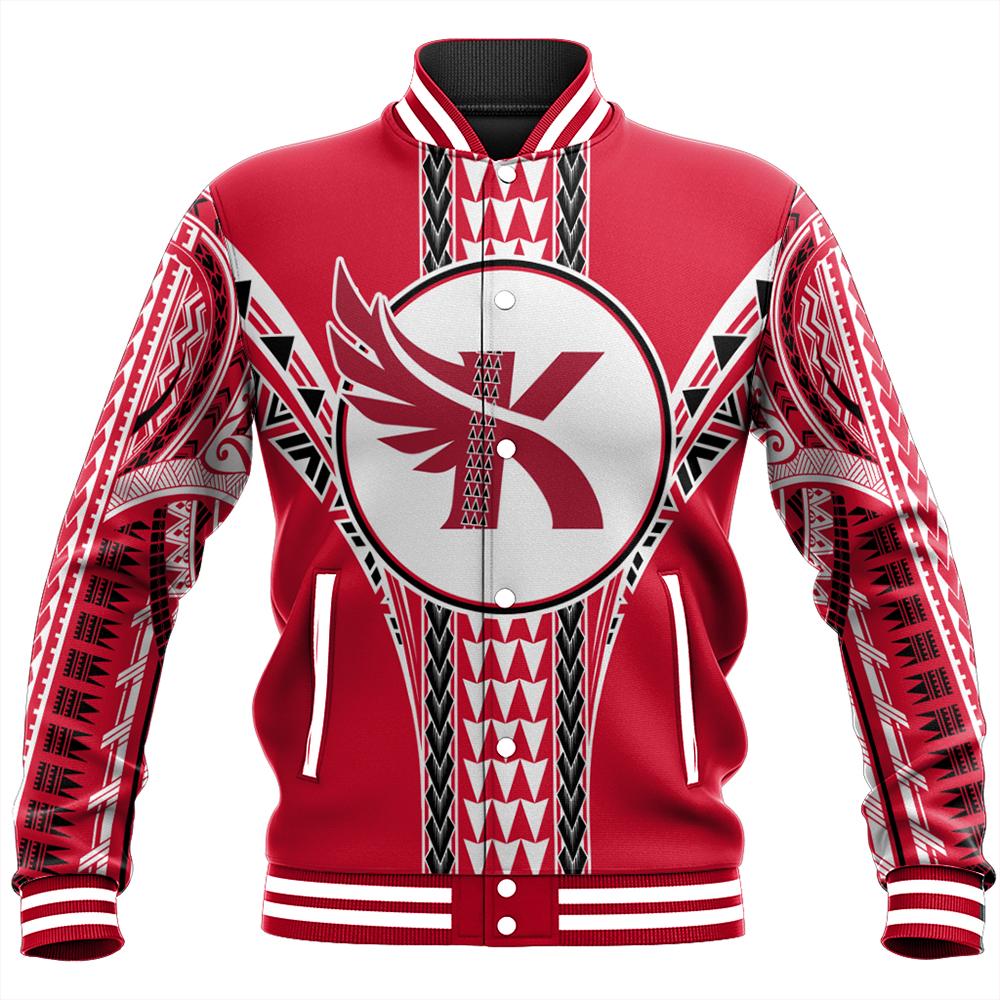 Hawaii Baseball Jacket - Kauai High Baseball Jacket - AH Unisex Red - Polynesian Pride