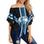 Hawaii - Kealakehe High Football Jersey Off Shoulder Waist Wrap Top - AH Female Blue - Polynesian Pride