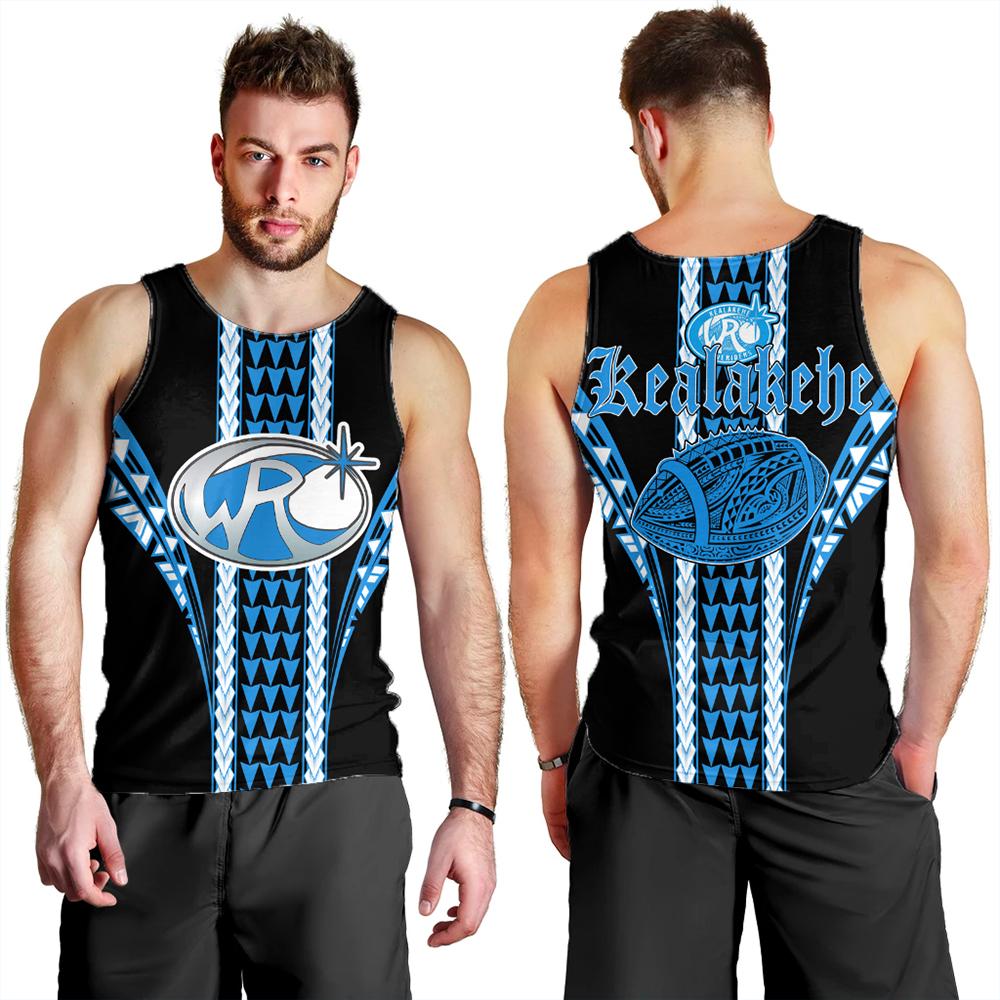 Hawaii Men's Tank Top - Kealakehe High Football Jersey Men's Tank Top - AH Blue - Polynesian Pride