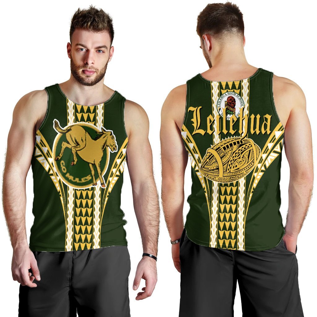 Hawaii Men's Tank Top - Leilehua High Football Jersey Men's Tank Top - AH Yellow - Polynesian Pride