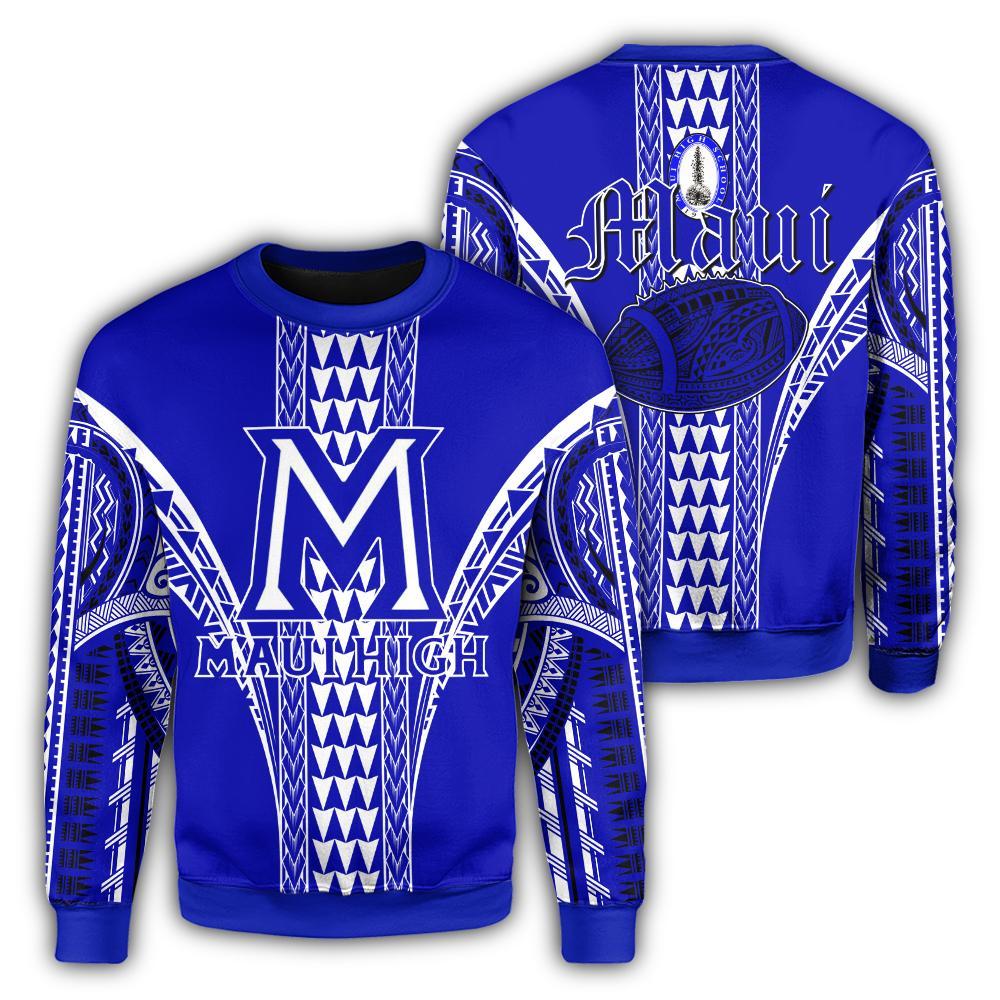 Hawaii - Maui High Football Jersey Sweatshirt - AH Unisex Blue - Polynesian Pride