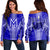 Hawaii - Maui High Football Jersey Women's Off Shoulder Sweater - AH Blue - Polynesian Pride