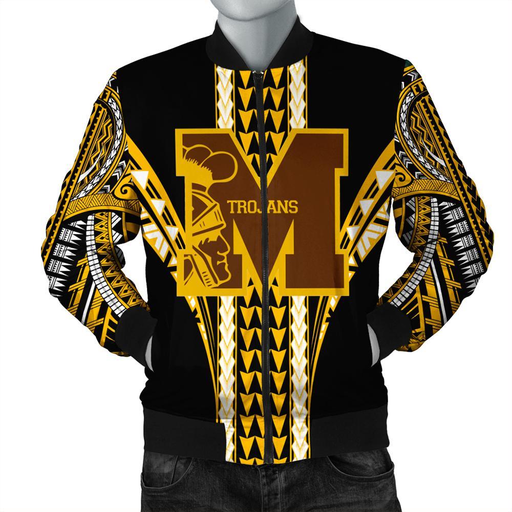 Hawaii Bomber Jacket - Mililani High Football Jersey Bomber Jacket - AH Yellow Unisex - Polynesian Pride