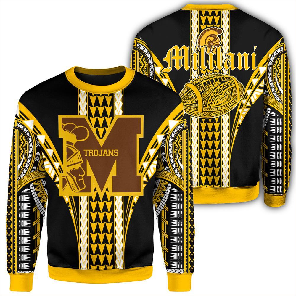 Hawaii - Mililani High Football Jersey Sweatshirt - AH Unisex Yellow - Polynesian Pride