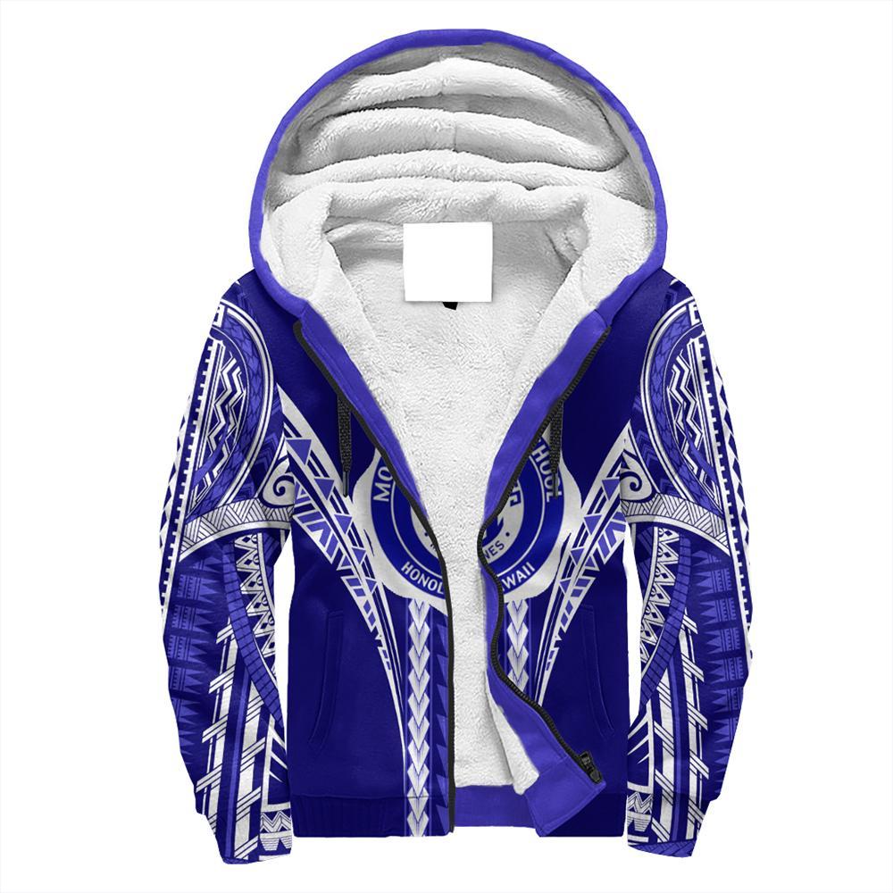 Hawaii - Moanalua High Football Jersey Sherpa Hoodie - AH Blue - Polynesian Pride