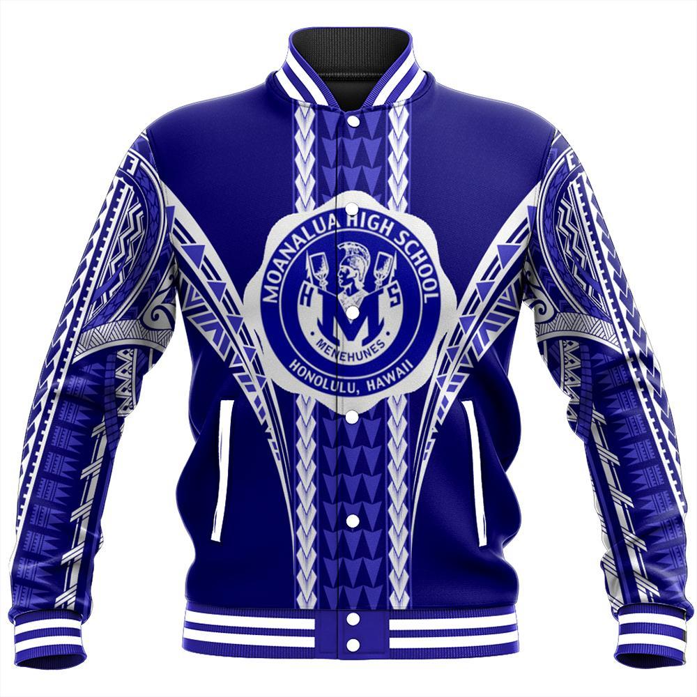 Hawaii Baseball Jacket - Moanalua High Baseball Jacket - AH Unisex Blue - Polynesian Pride