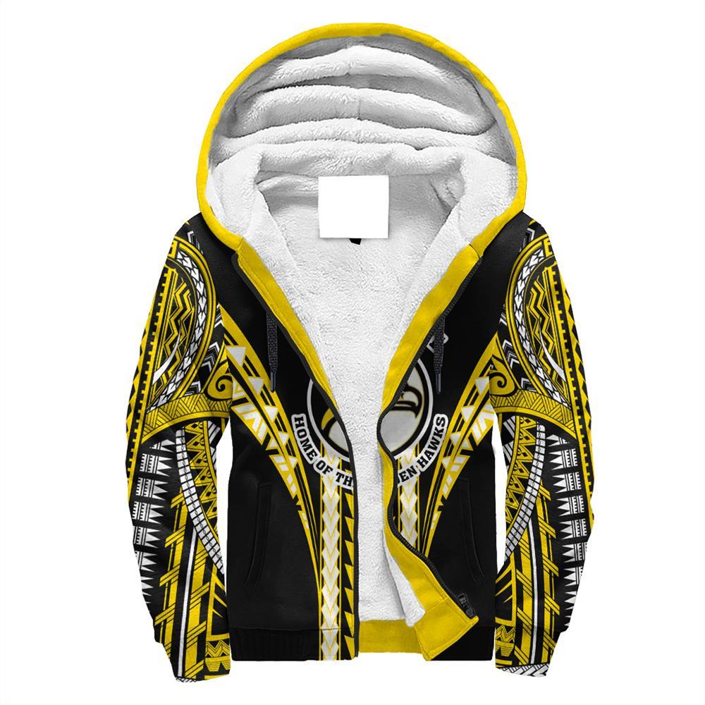 Hawaii - Nanakuli High Football Jersey Sherpa Hoodie - AH Yellow - Polynesian Pride