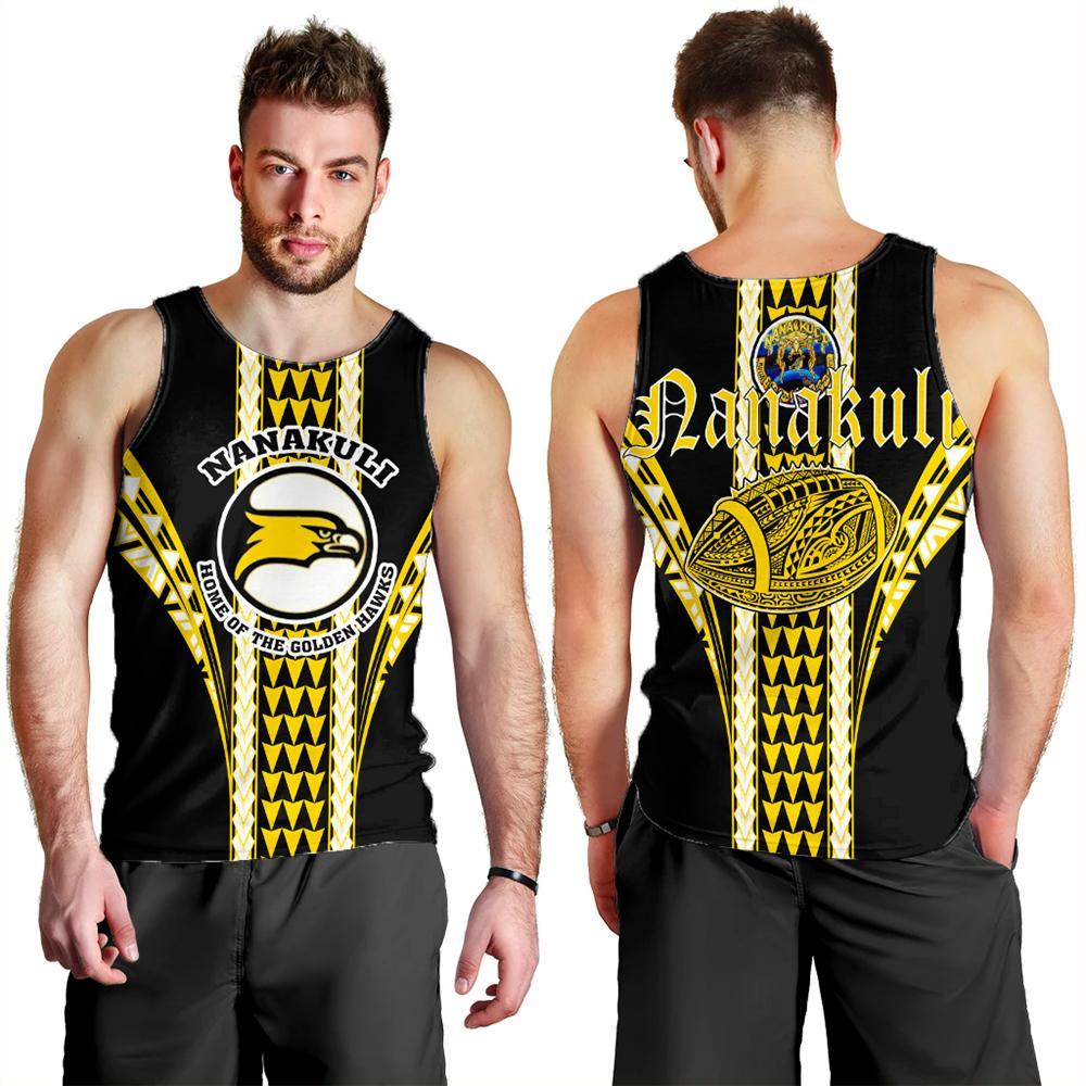 Hawaii Men's Tank Top - Nanakuli High Football Jersey Men's Tank Top - AH Yellow - Polynesian Pride