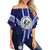 Hawaii - Waiakea High Football Jersey Off Shoulder Waist Wrap Top - AH Female Blue - Polynesian Pride