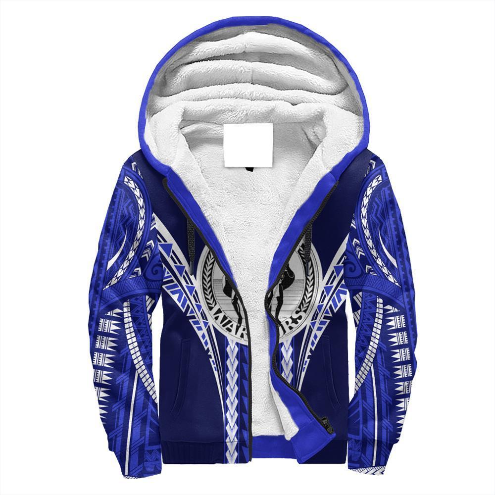 Hawaii - Waiakea High Football Jersey Sherpa Hoodie - AH Blue - Polynesian Pride