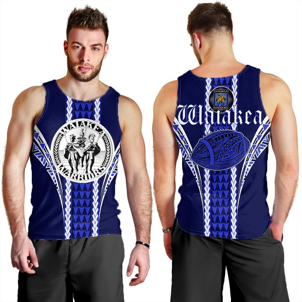 Hawaii Men's Tank Top - Waiakea High Football Jersey Men's Tank Top - AH Blue - Polynesian Pride