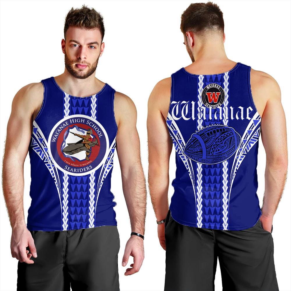 Hawaii Men's Tank Top - Waianae High Football Jersey Men's Tank Top - AH Blue - Polynesian Pride